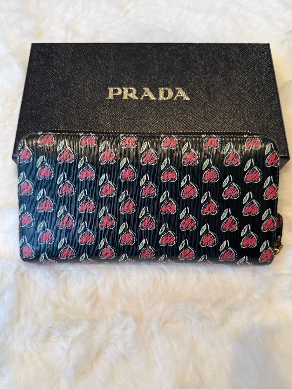 Prada Vitello Move Love Continental Zip Wallet - Picture 3 of 13